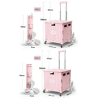 Portable Plastic Folding Shopping Cart Grocery Shopping Small Trolley Cart, Style: Climbing Wheel Green(Large) - Shopping Small Trolley - British D'sire