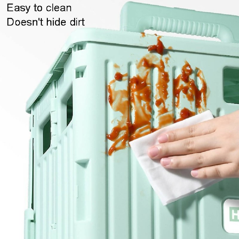 Portable Plastic Folding Shopping Cart Grocery Shopping Small Trolley Cart, Style: Climbing Wheel Green(Large) - Shopping Small Trolley - British D'sire