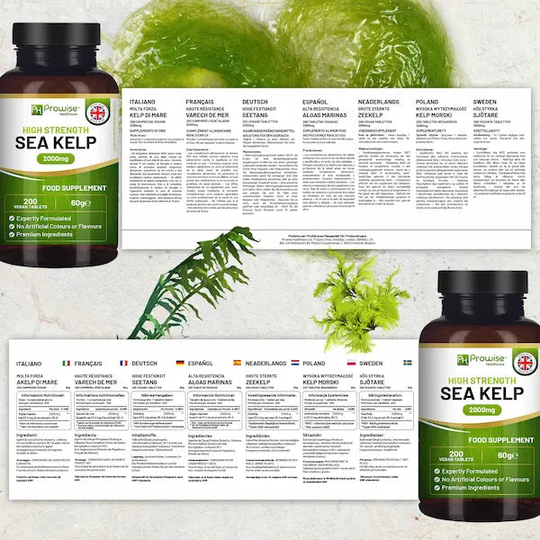 Sea Kelp 2000mg 200 Vegan Tablets | Natural Source of Iodine | Premium Ingredients | Proudly made in the UK by Prowise - British D'sire