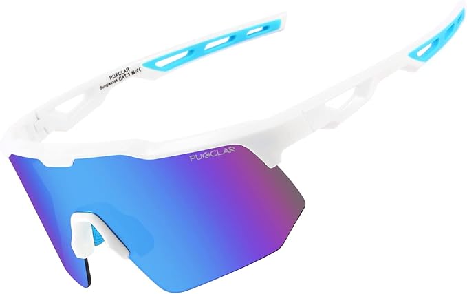 PUKCLAR Cycling Sunglasses for Men Women TR90 Lightweight Frame Mens Bike Sun Glasses with UV400 Protection for Cycling Skiing Driving Motorcycle Secondary image
