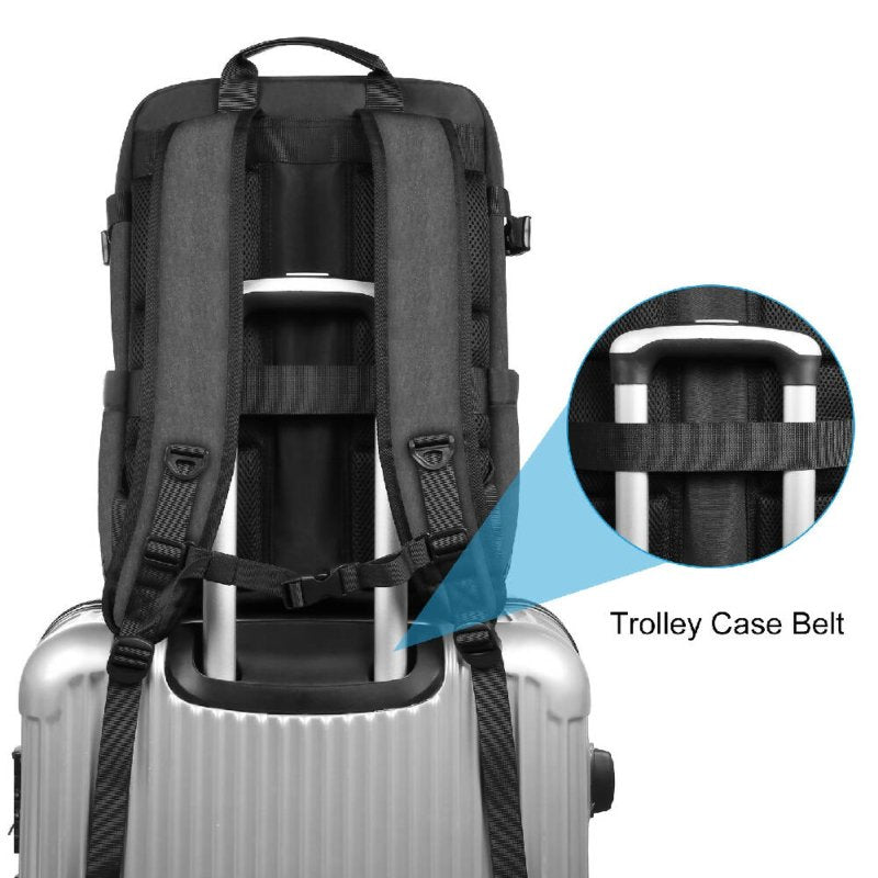 PULUZ Solar Power Outdoor Portable Camera Dual Shoulders Backpack Laptop Bag (Black) - Shoulders Backpack Laptop Bag - British D'sire