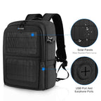 PULUZ Solar Power Outdoor Portable Camera Dual Shoulders Backpack Laptop Bag (Black) - Shoulders Backpack Laptop Bag - British D'sire