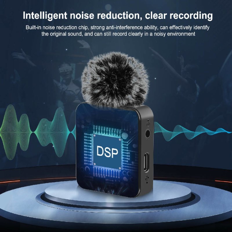 PULUZ Wireless Lavalier Microphone for iPhone / iPad, 8-Pin Receiver and Dual Microphones (Black) - Microphones - British D'sire