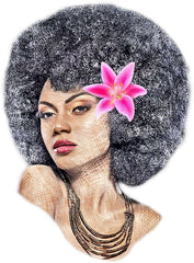 Pure Essence Greetings Afro Glamour Design Personalized Jute Bag - Totes & Shoulder Bags - British D'sire