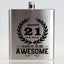 Pure Essence Greetings Awesome Personalised Birthday Hip Flask Birthday Crest - Mens Fashion - British D'sire