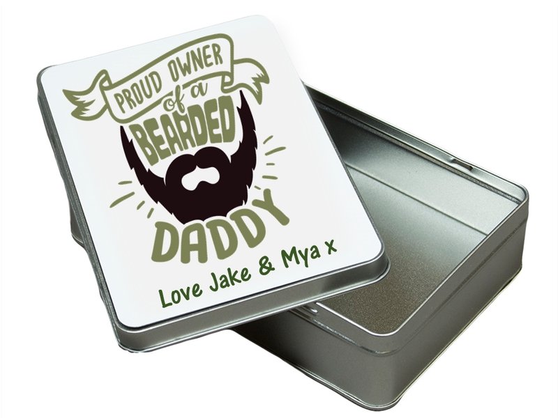 Pure Essence Greetings Bearded Dad Personalised Tin - Gift Bags & Boxes - British D'sire
