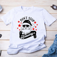 Pure Essence Greetings Believe in Christmas Personalised T-Shirt - Womens T-Shirts & Shirts - British D'sire