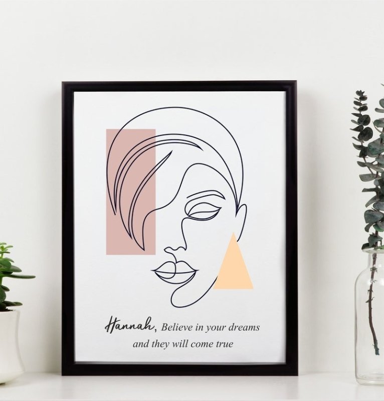 Pure Essence Greetings Believe in Your Dreams Framed Personalised Quote Motivational Wall Art - Housings & Frames - British D'sire