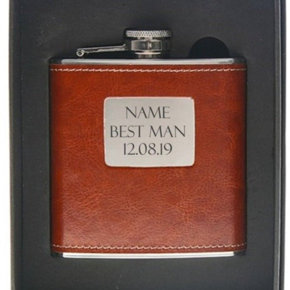 Pure Essence Greetings Best Man Personalised Hip Flask - Bottles & Thermos - British D'sire Main image