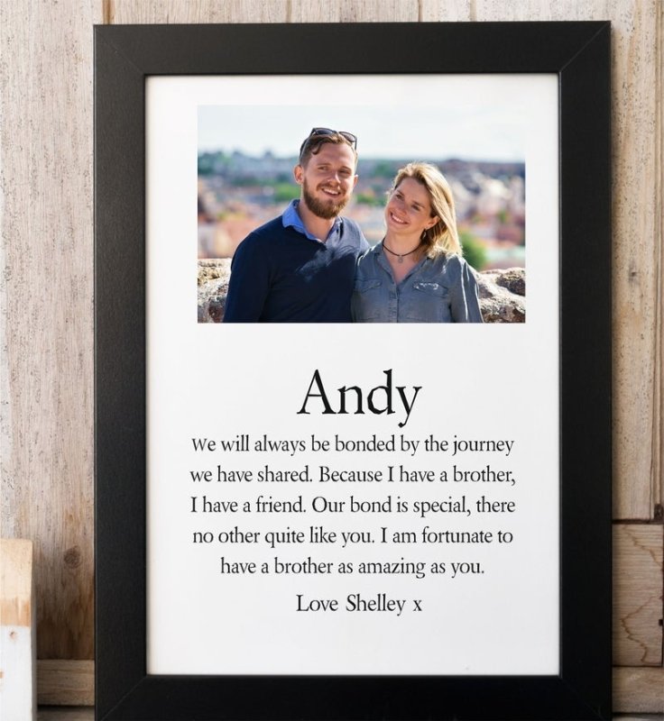 Pure Essence Greetings Brother Photo and Poem Print Personalised Framed - Housings & Frames - British D'sire