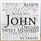Pure Essence Greetings Brother Word Art Personalised Ceramic Plaque - Signs & Plaques - British D'sire