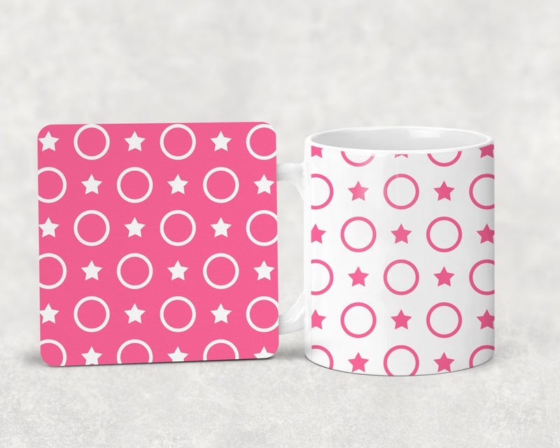 Pure Essence Greetings Circle Stars Mug and Coaster Set - Glasswares & Drinkwares - British D'sire