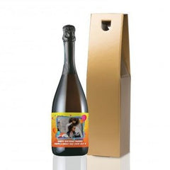 Pure Essence Greetings Colourful Birthday Photo Upload Bottle Of Prosecco - Gift Bags & Boxes - British D'sire
