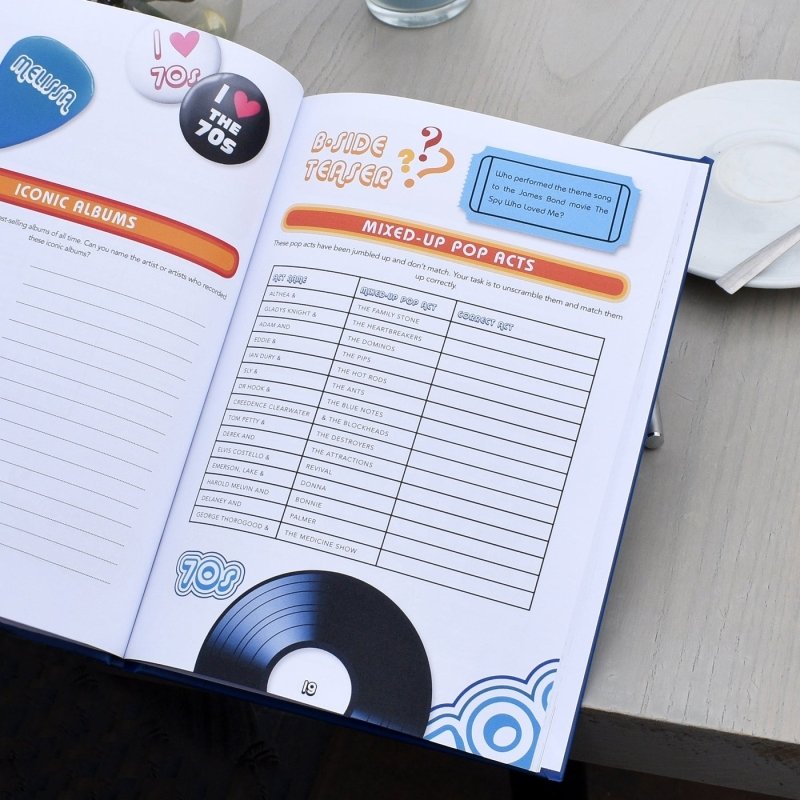 Pure Essence Greetings Copy of Personalised 1970s Music Quiz Book - Learning & Education - British D'sire