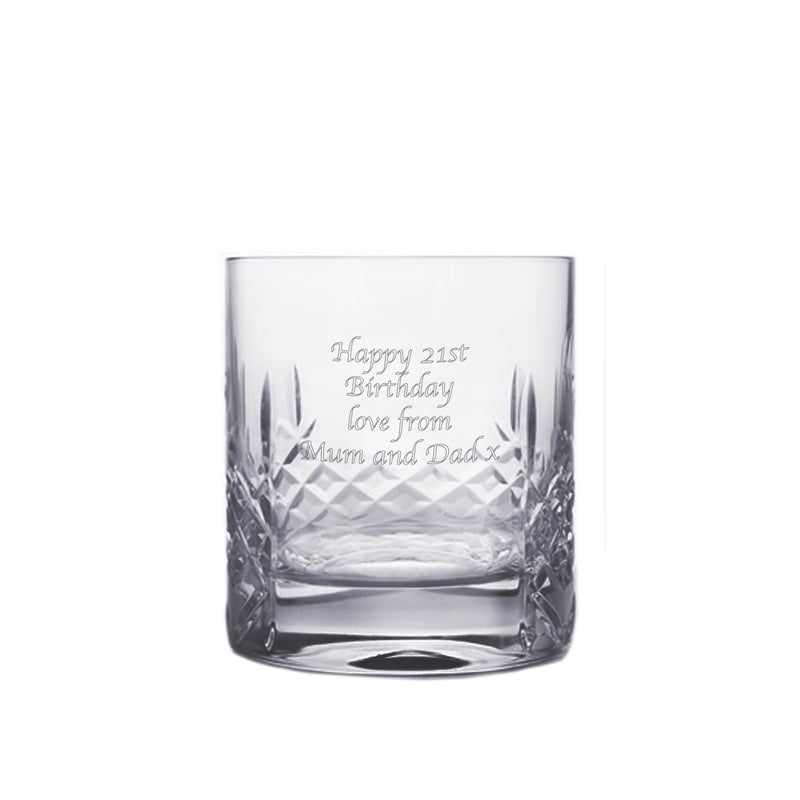 Pure Essence Greetings Crystal Whisky Tumbler - Glasswares & Drinkwares - British D'sire