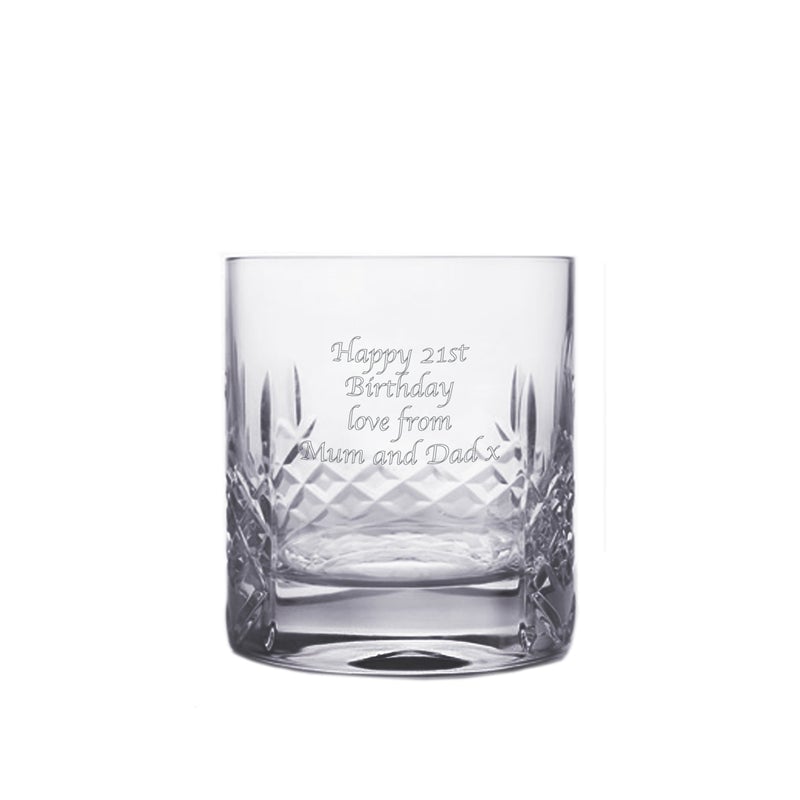 Pure Essence Greetings Crystal Whisky Tumbler - Glasswares & Drinkwares - British D'sire