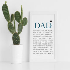 Pure Essence Greetings Dad Personalised Poem Framed - Housings & Frames - British D'sire