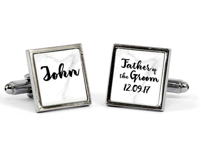 Pure Essence Greetings Father of the Bride & Father of the Groom Personalised Wedding Cufflinks - Mens Cuff Links - British D'sire