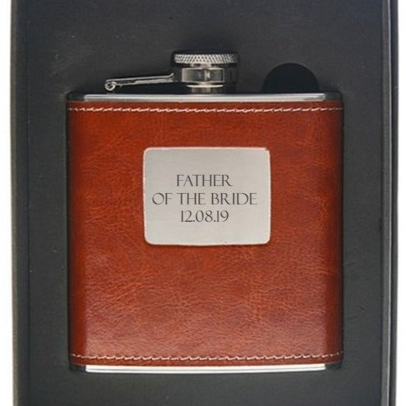 Pure Essence Greetings Father of the Bride Father Of The Groom Personalised Wedding Hip Flask - Bottles & Thermos - British D'sire