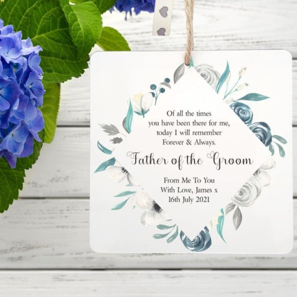Pure Essence Greetings Father of the Groom Personalised Large Gift Tag Novelty Plaque - Signs & Plaques - British D'sire