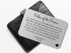 Pure Essence Greetings Father of the Groom Personalised Wedding Wallet Card - Wallet Cards - British D'sire