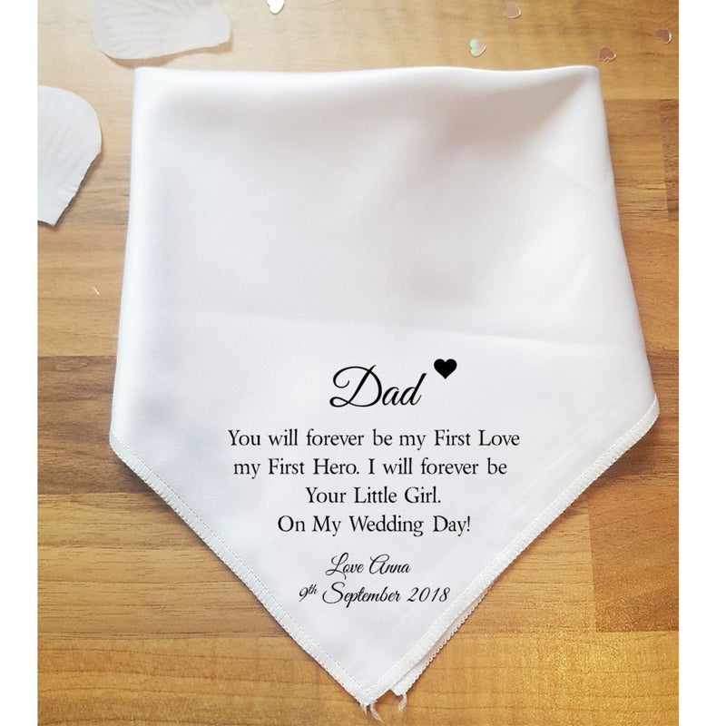 Pure Essence Greetings First Love Father of the Bride Handkerchief - Towels - British D'sire