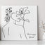 Pure Essence Greetings Floral Woman Design Personalised One Line Drawing Ceramic Plaque - Signs & Plaques - British D'sire
