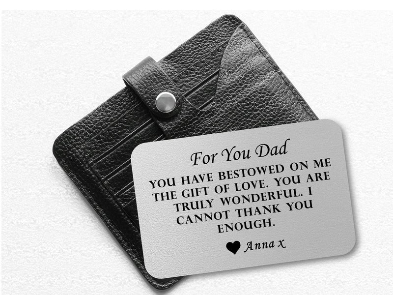 Pure Essence Greetings For You Dad Personalised Dad Wallet Card - Wallet Cards - British D'sire