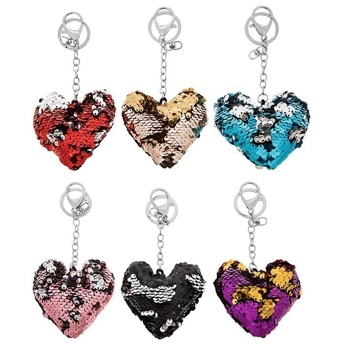 Pure Essence Greetings Glitter Heart Keyring - Keychains - British D'sire