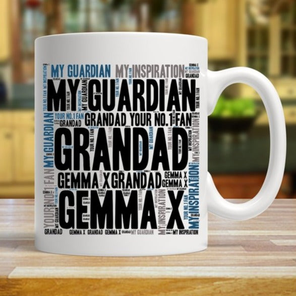 Pure Essence Greetings Grandad Personalised Word Art Mug - Glasswares & Drinkwares - British D'sire