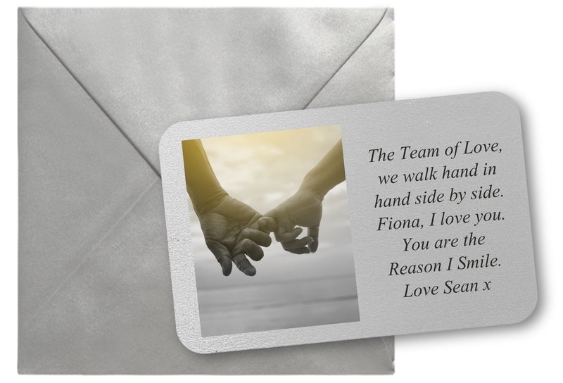 Pure Essence Greetings I Smile Personalised Love Keepsake Photo Wallet Card - Wallet Cards - British D'sire