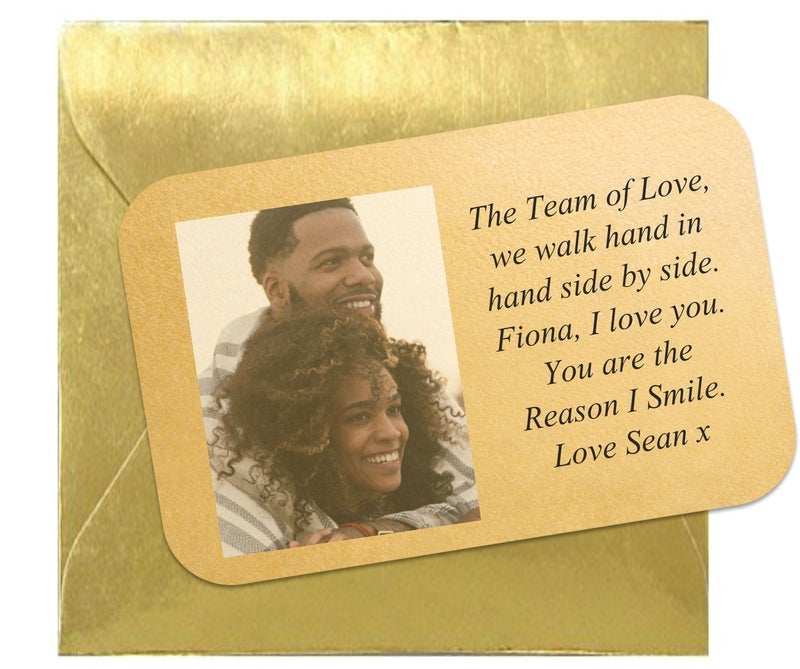 Pure Essence Greetings I Smile Personalised Love Keepsake Photo Wallet Card - Wallet Cards - British D'sire
