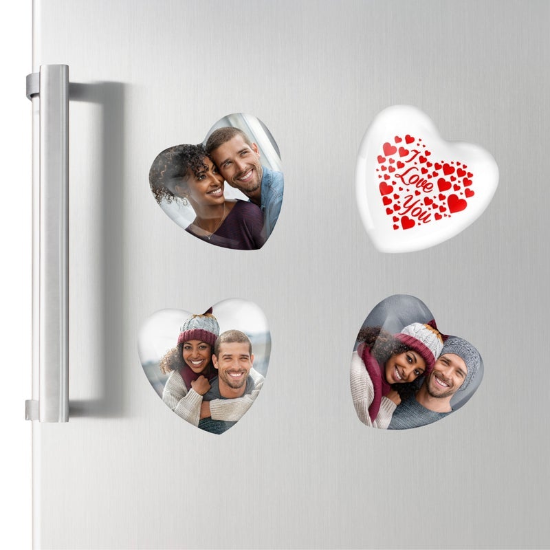 Pure Essence Greetings Mini Photo Heart Plaques Fridge Magnets - Signs & Plaques - British D'sire