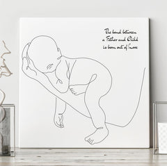 Pure Essence Greetings Minimalistic Father and Child One Line Drawing Personalised Ceramic Plaque - Signs & Plaques - British D'sire