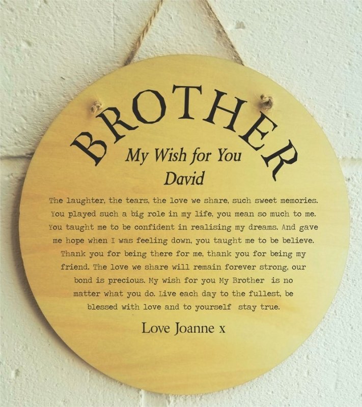 Pure Essence Greetings My Wish for You Brother Personalised Plaque - Signs & Plaques - British D'sire
