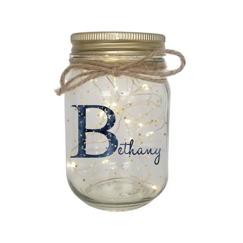Pure Essence Greetings Name Personalised LED Candle Jar Light - Vases & Other Decor Item - British D'sire