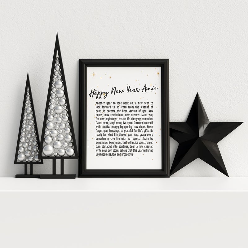 Pure Essence Greetings New Year Inspirational Personalised Poem - Housings & Frames - British D'sire