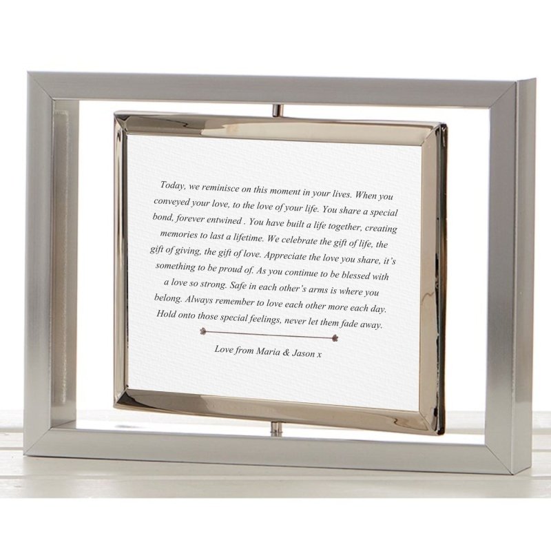 Pure Essence Greetings On Your 25th Anniversary Personalised Photo Framed Poem - Housings & Frames - British D'sire