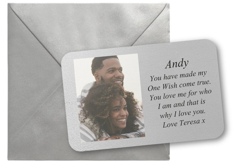 Pure Essence Greetings One Wish Personalised Love Photo Wallet Card - Wallet Cards - British D'sire