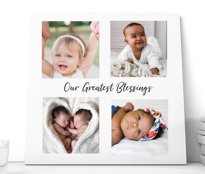 Pure Essence Greetings Our Greatest Blessings Personalised 4 Photo Ceramic Plaque - Signs & Plaques - British D'sire