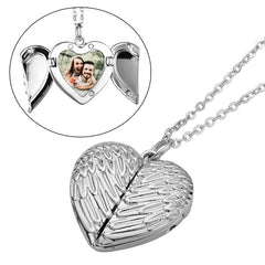 Pure Essence Greetings Personalised Angel Wings Heart Locket Necklace - Necklaces & Pendants - British D'sire