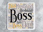 Pure Essence Greetings Personalised Boss Dad Word Art Fridge Magnet - Kitchen Linens & Accessories - British D'sire