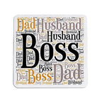 Pure Essence Greetings Personalised Boss Dad Word Art Fridge Magnet - Kitchen Linens & Accessories - British D'sire