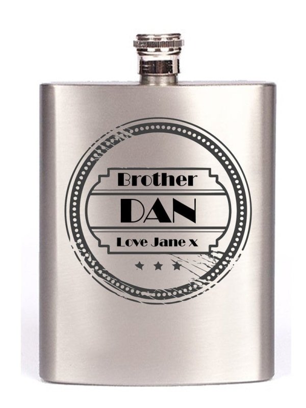 Pure Essence Greetings Personalised Brother Hip Flask - Bottles & Thermos - British D'sire