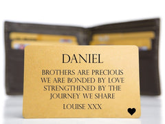 Pure Essence Greetings Personalised Brother Keepsake Mini Cards - Wallet Cards - British D'sire