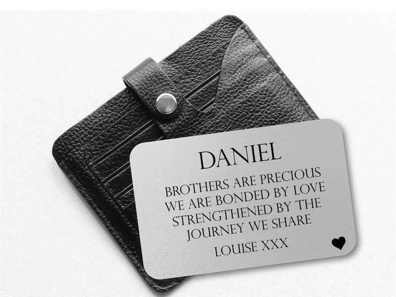 Pure Essence Greetings Personalised Brother Keepsake Mini Cards - Wallet Cards - British D'sire