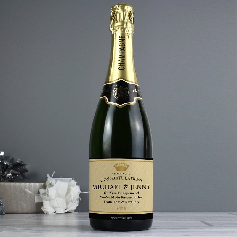 Pure Essence Greetings Personalised Classic Label Champagne Bottle - Gift Bags & Boxes - British D'sire