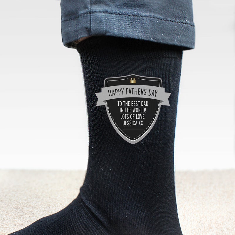 Pure Essence Greetings Personalised Classic Shield Men's Socks - Mens Socks - British D'sire Main image