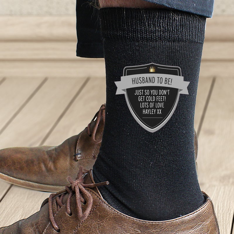 Pure Essence Greetings Personalised Classic Shield Men's Socks Secondary image