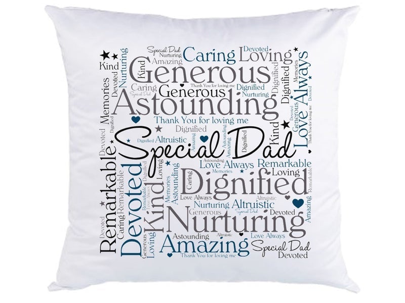 Pure Essence Greetings Personalised Dad Word Art Cushion - Cushions & Covers - British D'sire